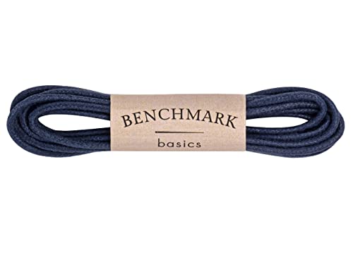 Benchmark Basics Dress Shoe Laces - 1/16" (1.5mm) Round Waxed Cotton Shoelaces - Choice of Color & Length - 30", 33" or 36" (30", Navy Blue) - Image 3
