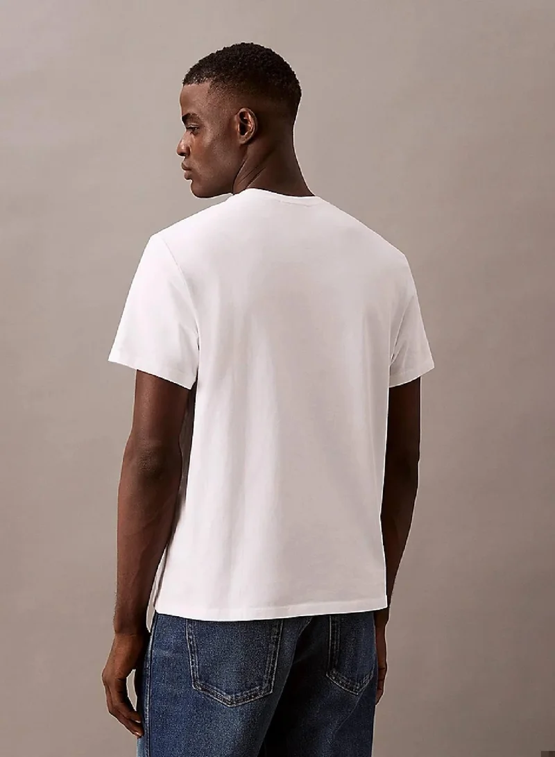 Calvin Klein Jeans Brilliant White Classic Sport Logo T-Shirt for Men | Best Price UAE