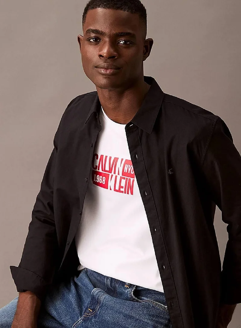 Calvin Klein Jeans Brilliant White Classic Sport Logo T-Shirt for Men | Best Price UAE