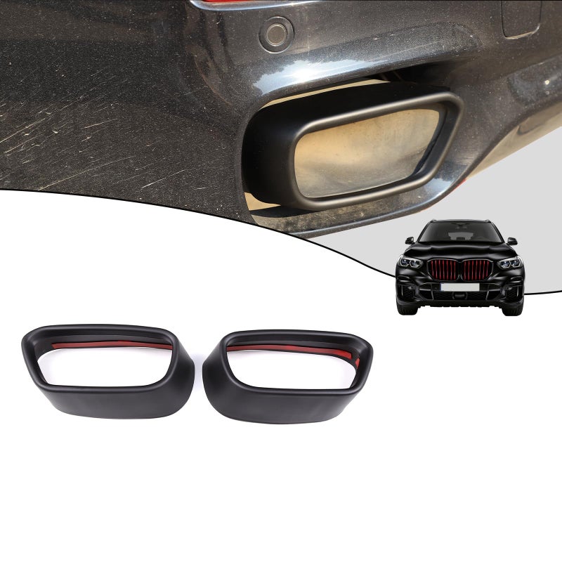غطاء أنبوب العادم المصنوع من الفولاذ المقاوم للصدأ باللون الأسود غير اللامع لسيارة BMW X5 F15 X6 F16 20142019 مناسب للإصدار الرياضي M