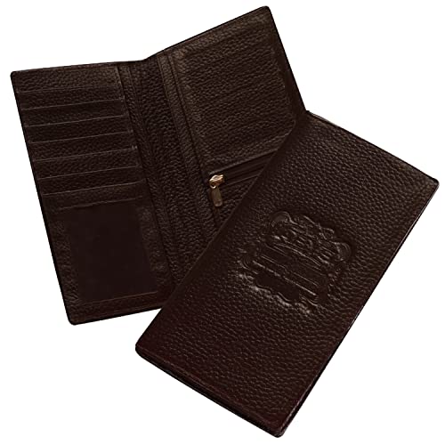ABYS Genuine Leather Coffee Brown Long Wallet||Business Card Holder||Travel Purse for Men & Women - Image 1