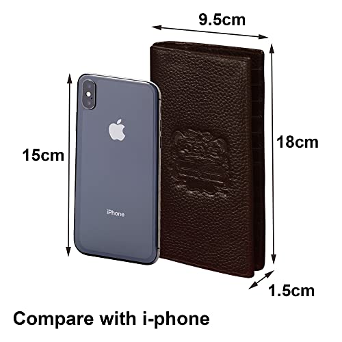 ABYS Genuine Leather Coffee Brown Long Wallet||Business Card Holder||Travel Purse for Men & Women - Image 3