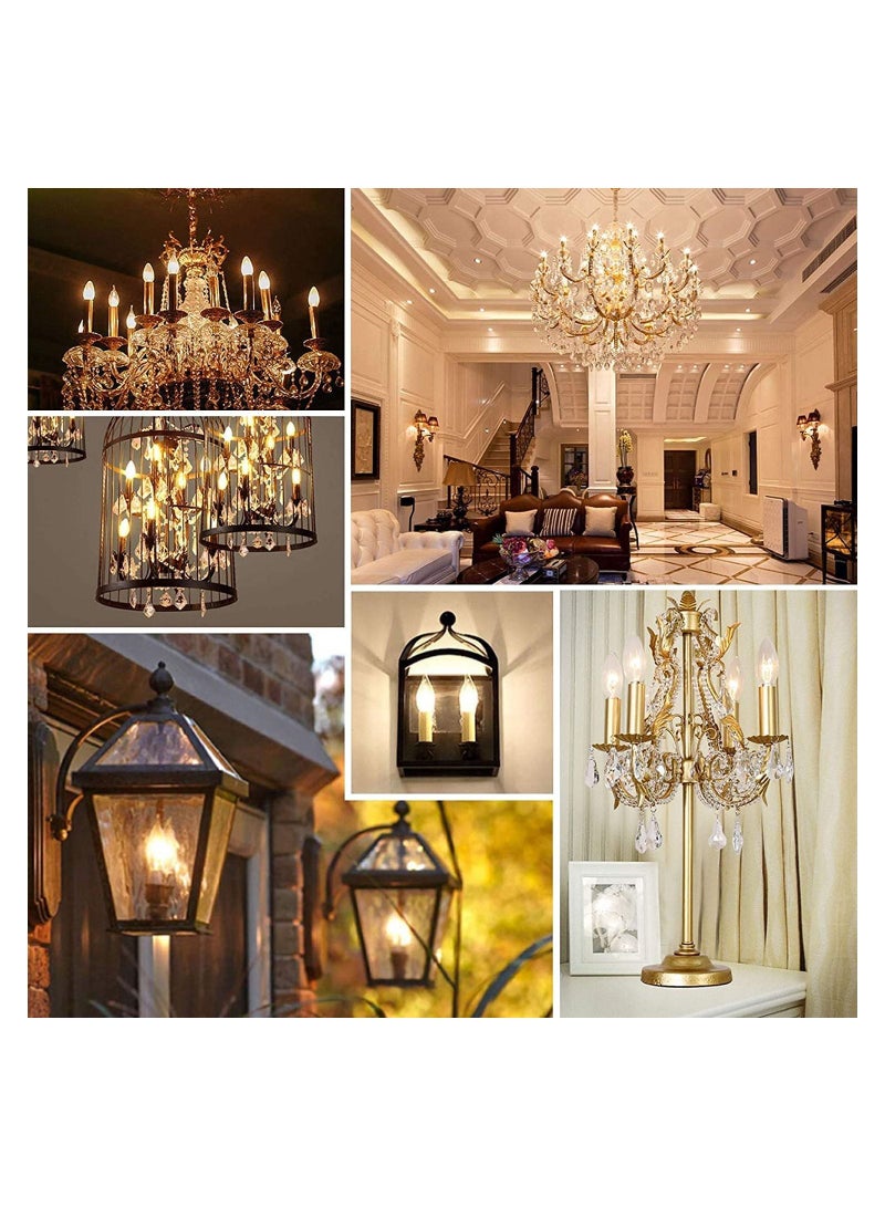 SYOSI LED Candle Bulbs, 4PCS E14 LED Filament Light Bulbs 4 Watt, C35 Dimmable Cool Day Light White, 2700K Classic Vintage Clear Glass 400LM, 90% Energy Saving, 10000h Life, 40W Incandescent Equivalent - Image 3