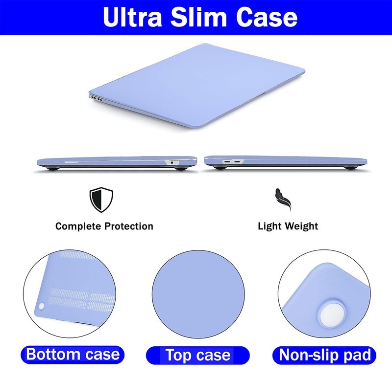 Gioia Bazaar Compatible with MacBook Air 15 inch Case Cover 2023 Release A2941 M2 Chip, Protective Plastic Hard Shell Case Cover (Matt Serenity Blue) - Image 3