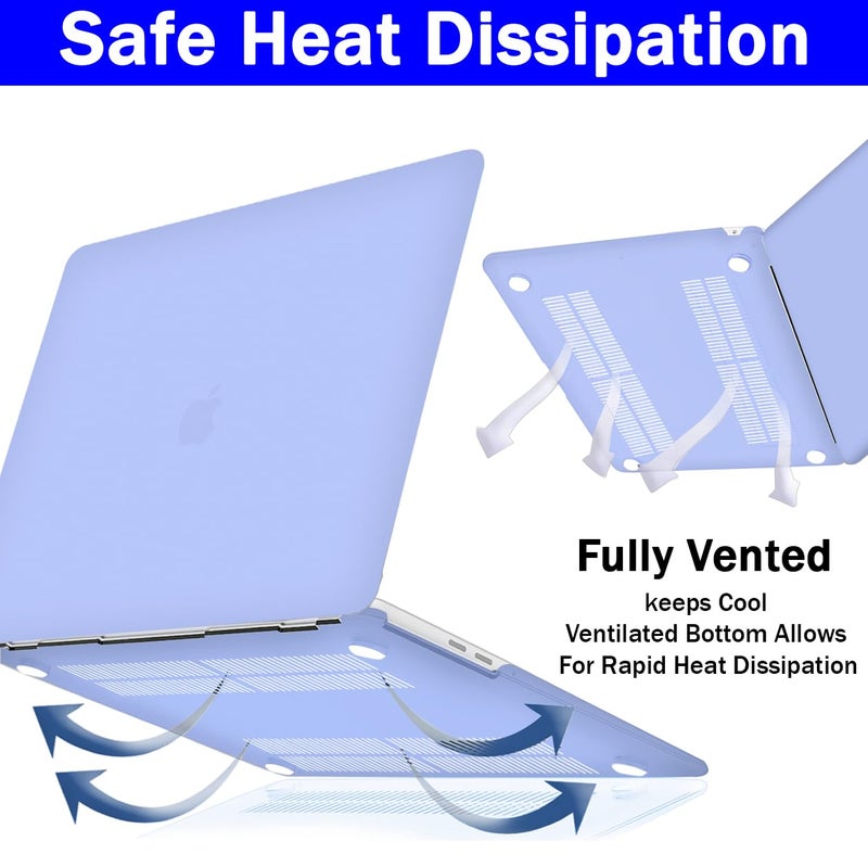 Gioia Bazaar Compatible with MacBook Air 15 inch Case Cover 2023 Release A2941 M2 Chip, Protective Plastic Hard Shell Case Cover (Matt Serenity Blue) - Image 5