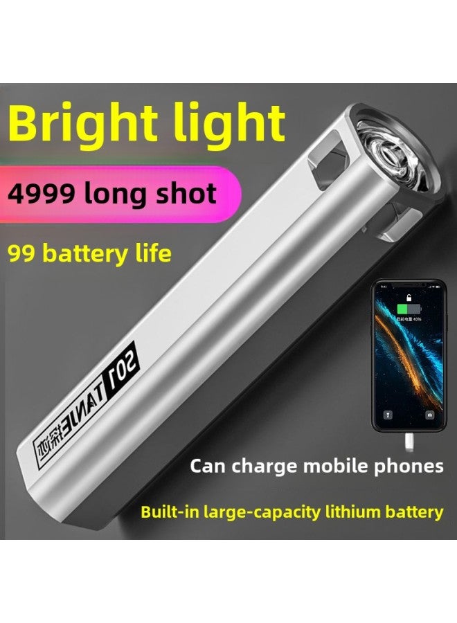 LED Charging Treasure Flashlight Strong Light Rechargeable Self-defense Long-shot Super Bright Outdoor Multifunctional Student Household Waterproof-Product Specifications:S01 Power Bank Flashlight  - Top Configuration 9.99million Large Capacity -  - Image 1