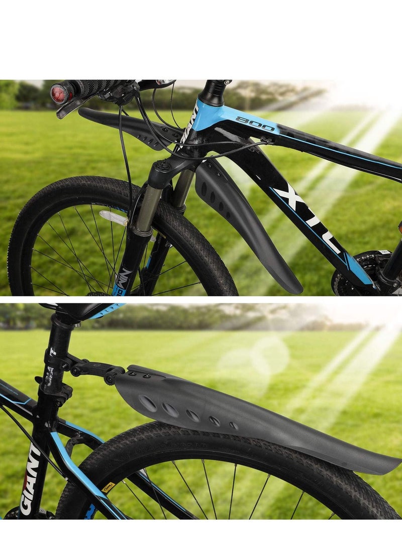 SYOSI Bicycle Mudguard, Full Coverage Thickened and Widened Mountain Bike Rain Cover Adjustable 3 Pieces Mudguard Suitable for 24-28 Inch Mountain Road Bike (3 Pieces 1 Set) - Image 3
