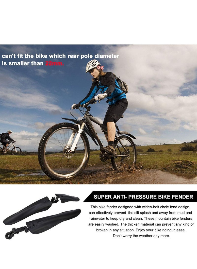 SYOSI Bicycle Mudguard, Full Coverage Thickened and Widened Mountain Bike Rain Cover Adjustable 3 Pieces Mudguard Suitable for 24-28 Inch Mountain Road Bike (3 Pieces 1 Set) - Image 2