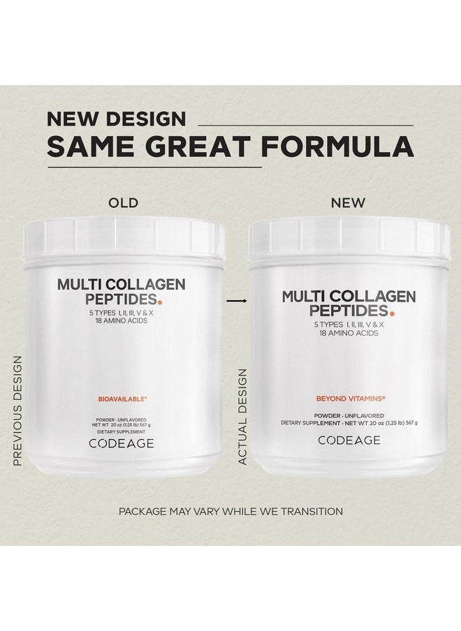 Codeage Codeage Multi Collagen Protein Powder Peptides, Hydrolyzed Collagen for Women & Men, Collagen Supplements, Grass Fed Bone Broth, 2-Month Supply, Unflavored, Type 1, 2, 3, 5 & 10, Non-GMO - 20 OZ  - Image 2