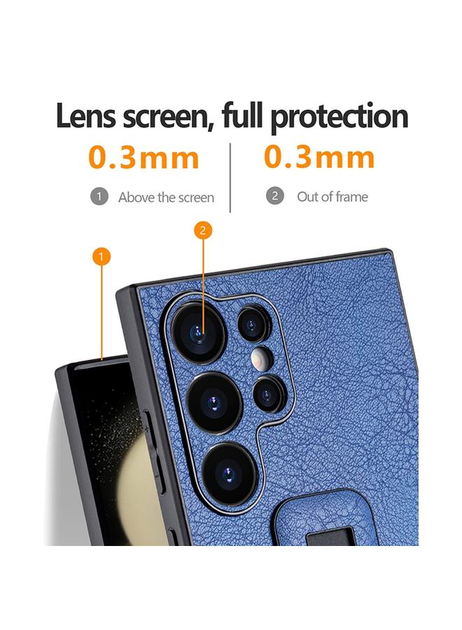 S-TOP Case For Samsung Galaxy S21 Ultra 5G PU Leather Push-pull Bracket Shockproof Phone Case - Image 4