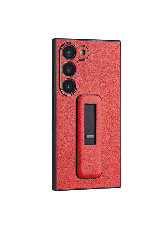 S-TOP Case For Samsung Galaxy S21 Ultra 5G PU Leather Push-pull Bracket Shockproof Phone Case - Image 1