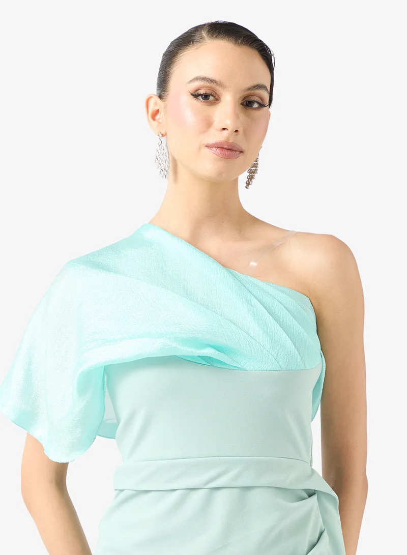 Namshi x  One Shoulder Embellished  Drape Dress With Slit for Women | Best Price UAE