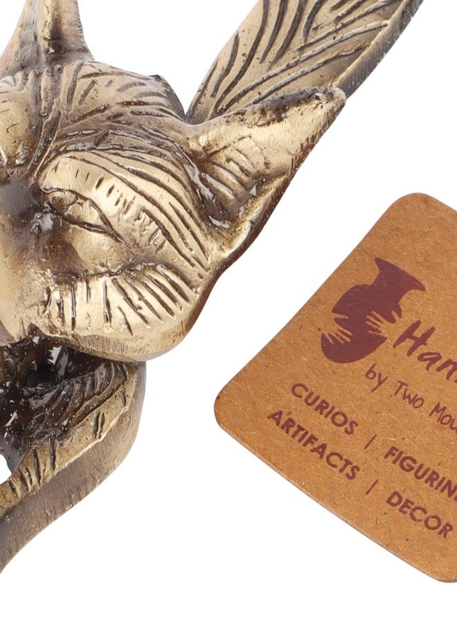 Two Moustaches Fox Head Design Brass Door Knocker (Standard, Antique Finish) - Image 3
