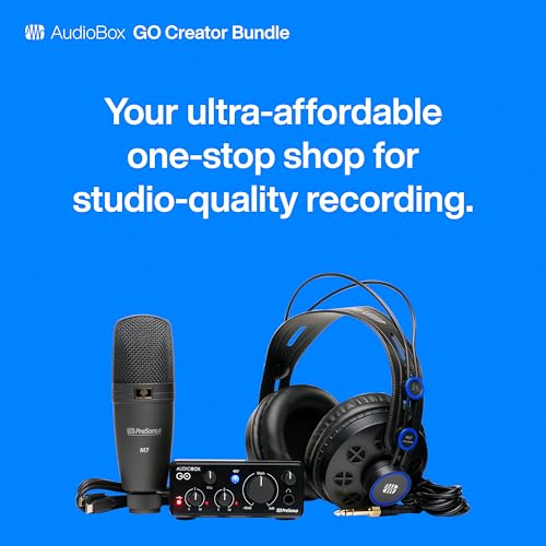 PreSonus AudioBox Go Creator Complete Studio Recording Bundle with USB Audio 96K Interface, Condenser Microphone, Professional Monitoring Headphones, and Studio One Pro DAW Software - Image 3