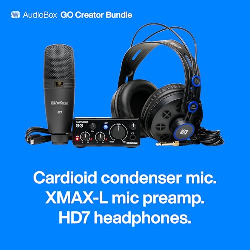 PreSonus AudioBox Go Creator Complete Studio Recording Bundle with USB Audio 96K Interface, Condenser Microphone, Professional Monitoring Headphones, and Studio One Pro DAW Software - Image 5