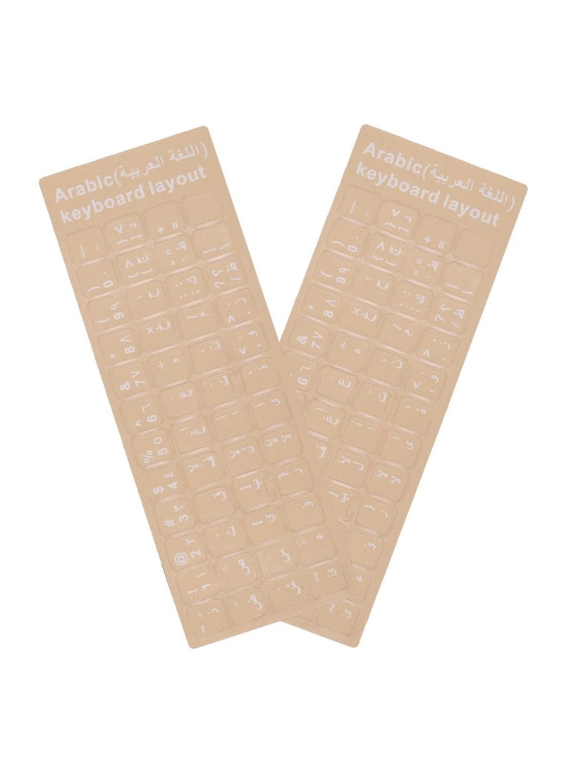 2 ستيكر لاصق للكيبورد عربي شفاف ملصق باللغة العربية لجهاز الكمبيوتر المكتبي مفاتيح بتصميم حروف عربية فقط مع خلفية شفافة قطعة واحدة أبيض 2 من الجوكر - Image 1