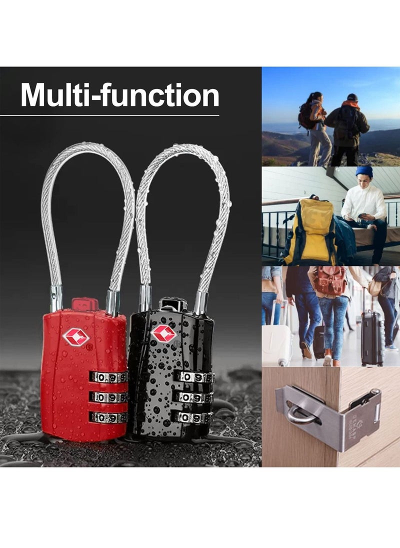 Uwals 2 Pack-TSA Approved Luggage Combination Locks, Combination Padlock with Alloy Body TSA Lock for Travel Bag, Suit Case, Lockers, Gym, Bike Locks  - Image 4