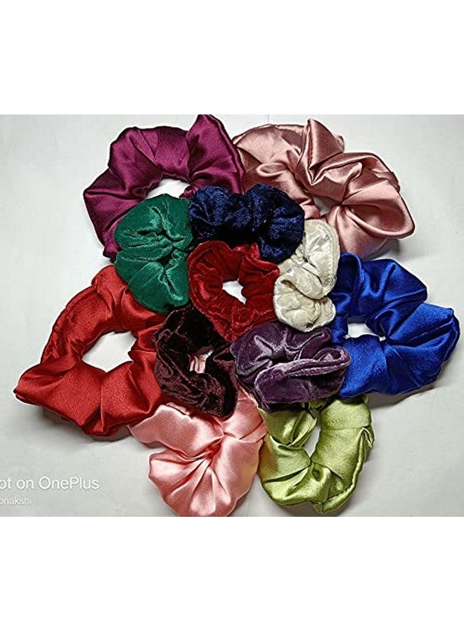 دريشتي مطاط شعر متعدد الألوان من دريشتي مصنوع من المخمل والساتان للبنات والنساء، عبوة من 10 قطع - Image 3