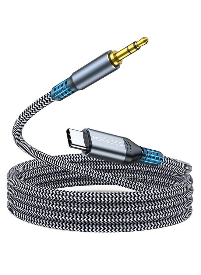 MORELECS Aux to USB C, 3.3ft Aux Cord to USB C Compatible with iPhone 15/16/17, Galaxy S24/S23, iPad Pro, Pixel - Type C to 3.5mm Cord for Car, Headphones, Speakers - Image 1