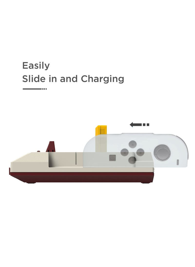 Excefore Charging Station Compatible with Nintendo Switch Joy Con Controllers,Classic Famicom JoyCons Charger Dock Stand for Switch/Switch OLED with Overcharge Protection&Cassette Game Card Storage  - Image 3