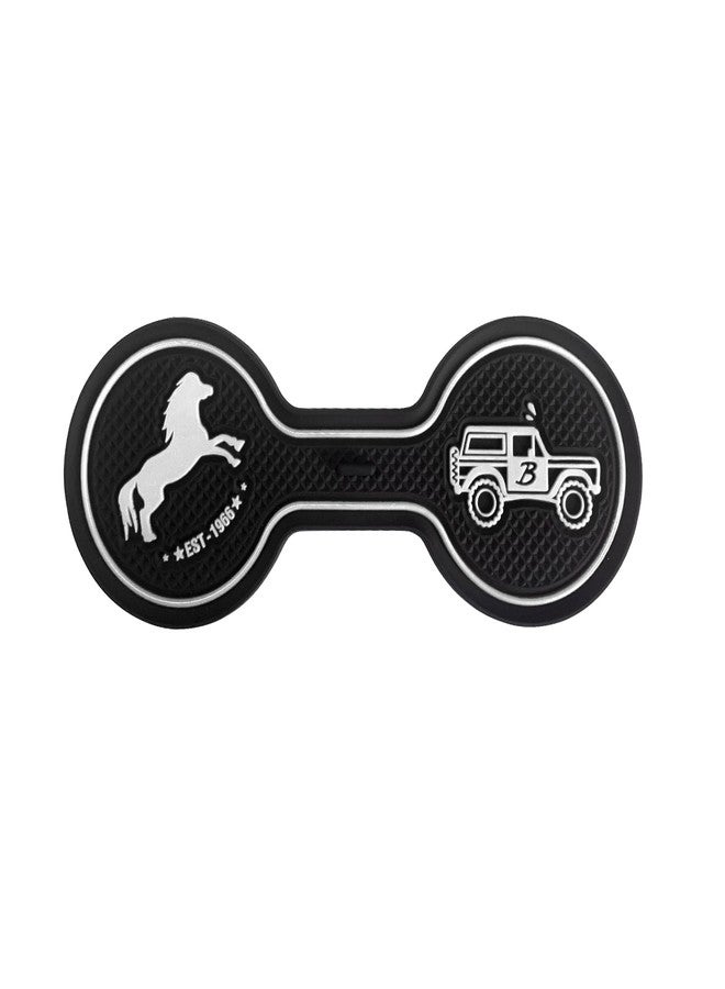 LSAUTO Car Cup Holder Coaster Compatible with Ford Bronco Offroad 2021-2025, Silicone Car Decorative Water Coaser, Bronco Car Accessories (White) - Image 1