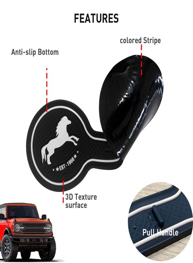 LSAUTO Car Cup Holder Coaster Compatible with Ford Bronco Offroad 2021-2025, Silicone Car Decorative Water Coaser, Bronco Car Accessories (White) - Image 4
