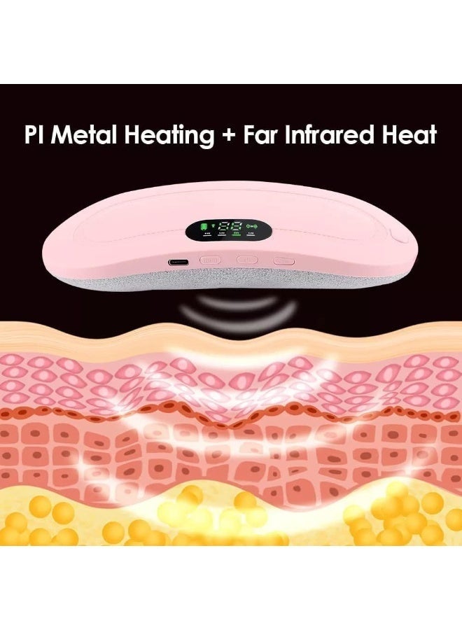 Cordless Rechargeable Menstrual Heating Pad for Period Pain Relief, Waist Belt with 3 Heat Levels & 4 Massage Modes, LED Display - Image 4