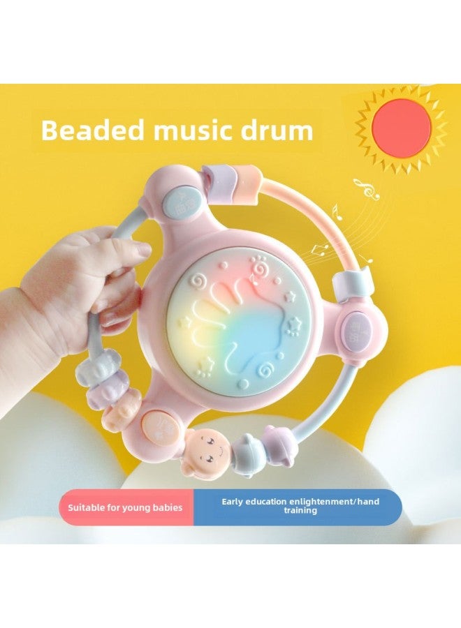 Newborn Baby Toys Educational Early Education Baby Over 6 Months 5 Girls 1 And A Half Years Old 8 Birthday Gift 7 Hand Drum 2-Color:  Beaded Music Drum (battery) + Transfer Music - Image 2