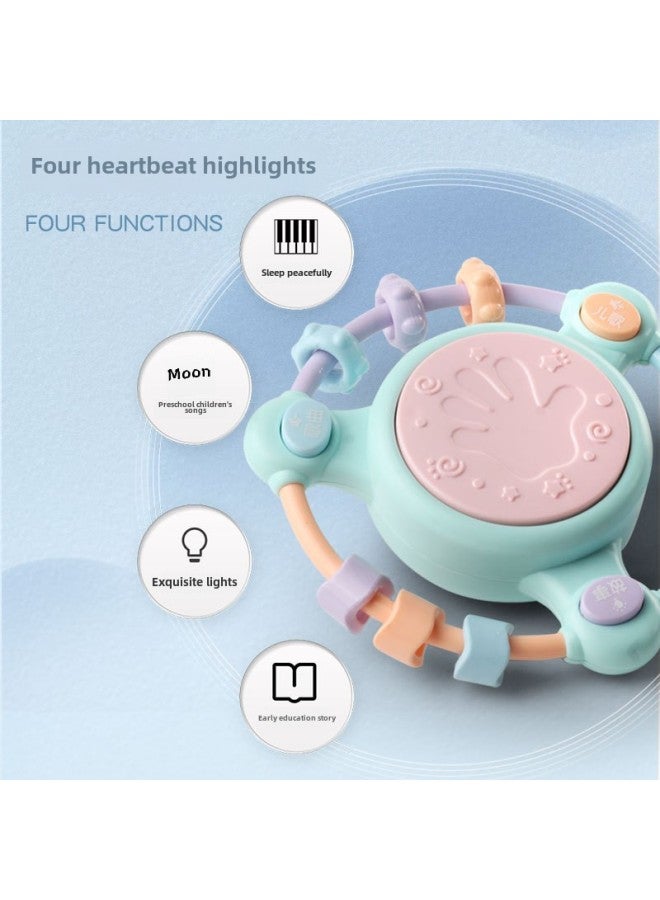 Newborn Baby Toys Educational Early Education Baby Over 6 Months 5 Girls 1 And A Half Years Old 8 Birthday Gift 7 Hand Drum 2-Color:  Beaded Music Drum (battery) + Transfer Music - Image 3
