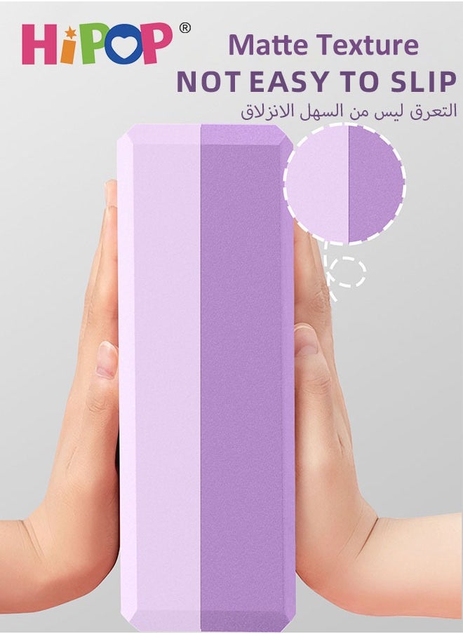 HIPOP 4Pcs Yoga Block Set, 300g High Density Yoga Bricks, EVA Foam Yoga Block with Non-Slip Surface, Gym Bricks for Yoga, Pilates, Meditation, with Two Yoga Pads, Purple  - Image 3