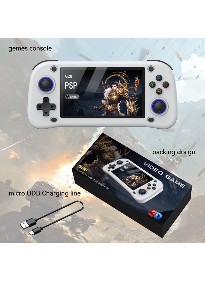 Generic - G28 Handheld Game Machine 4.3 Inch HD IPS Screen Retro Nostalgic PSP Arcade PS1 Game Machine-Model:G28 Black Without Card - Image 1