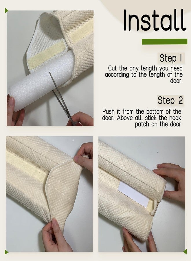 OUTTDID Under Door Draft Stopper Door, Draught Stoppers Sweep Weather Stripping, Double-Sided Windproof Seal Noise Blocker Window Breeze Blocker, Adjustable 76 to 91cm Gap Filler, Beige - Image 3