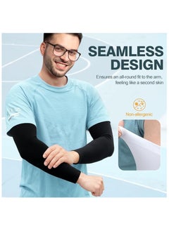 Vparty 3 Pairs UV Protection Cooling Arm Sleeves – Compression Sun Sleeves for Men, Women, and Youth, Lightweight Cooling Sleeves for Sports, Outdoor Activities, Hiking, Running, and Sun Protection  - Image 3