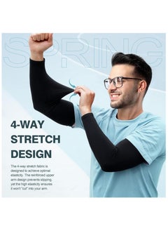 Vparty 3 Pairs UV Protection Cooling Arm Sleeves – Compression Sun Sleeves for Men, Women, and Youth, Lightweight Cooling Sleeves for Sports, Outdoor Activities, Hiking, Running, and Sun Protection  - Image 4