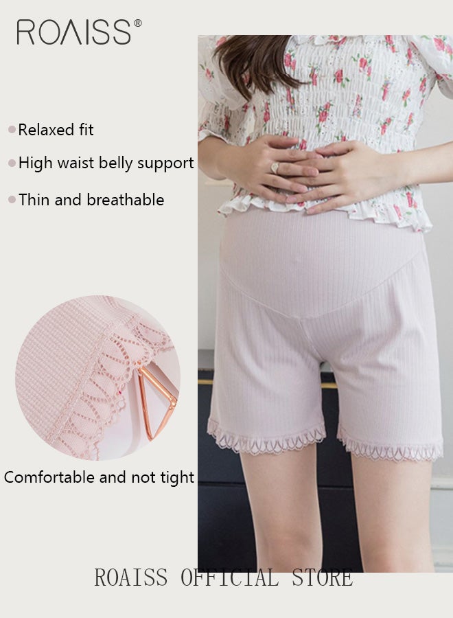 roaiss Plus Size Maternity Support Leggings Maternity Leggings with Belly Support and Anti Slip Design Relieve Waist Pressure High Waisted Design Loose Fit Comfortable Skin-Friendly and Elastic Fabric - Image 3