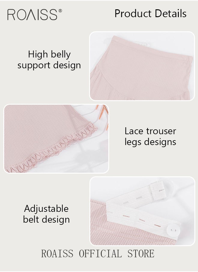 roaiss - Plus Size Maternity Support Leggings Maternity Leggings with Belly Support and Anti Slip Design Relieve Waist Pressure High Waisted Design Loose Fit Comfortable Skin-Friendly and Elastic Fabric - Image 1