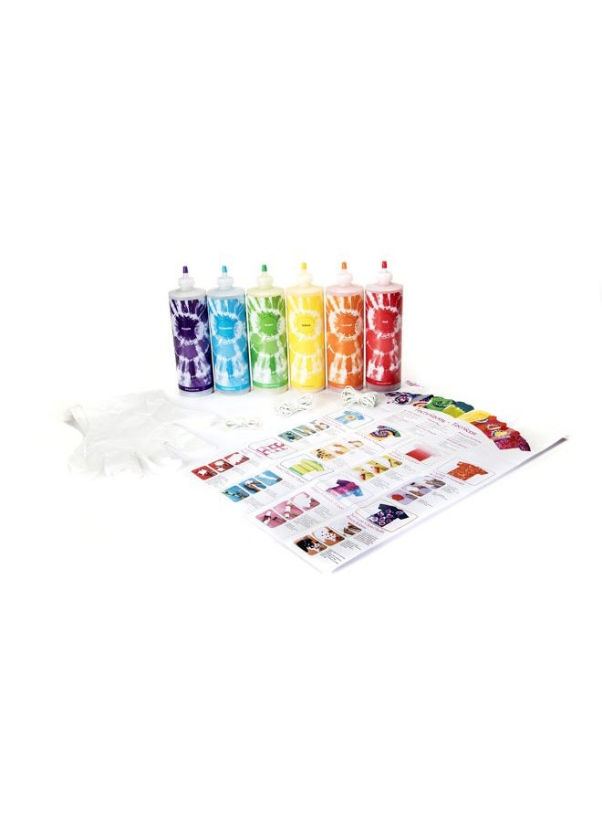 Tulip One-Step Tie-Dye Kit Extra Large Block Party 16 Oz Easy Squeeze Bottles, All-In-1 Kit For Group Activity Tie-Dye, 6, Vibrant Colors - Image 2