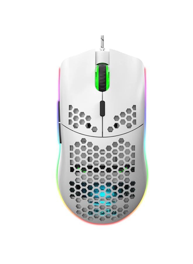 Wired Gaming Mouse Honeycomb Hollow Design Ergonomic Lightweight Usb Wired Mouse With Backlight 6 ons 6 Speed Adjustable Dpi Computer Mouse Rgb Gaming Mouse For Mac Laptop Computer Pc - Image 1