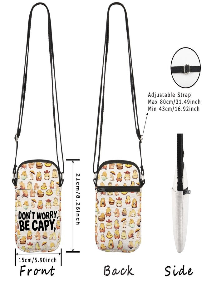 WCGXKO Capybara Gift Don’t Worry, Be Capy Cute Animal Lover Gift Capybara Lover Crossbody Bag (Be Capy Cr) - Image 2