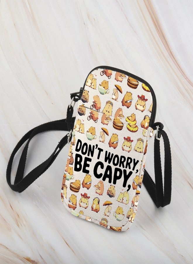 WCGXKO Capybara Gift Don’t Worry, Be Capy Cute Animal Lover Gift Capybara Lover Crossbody Bag (Be Capy Cr) - Image 3