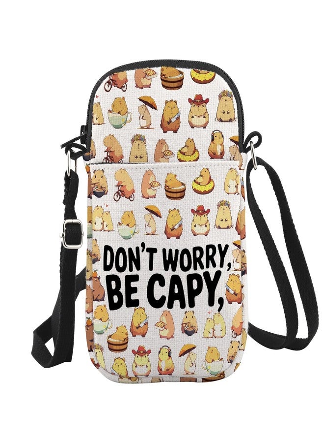 WCGXKO Capybara Gift Don’t Worry, Be Capy Cute Animal Lover Gift Capybara Lover Crossbody Bag (Be Capy Cr) - Image 1