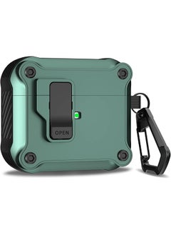 Airpods 3Rd Generation Case With Secure Lock Clip Full Body Shockproof Hard Shell Protective Airpods 3 Case Compatible With Airpod 3Rd Gen 2021 Green