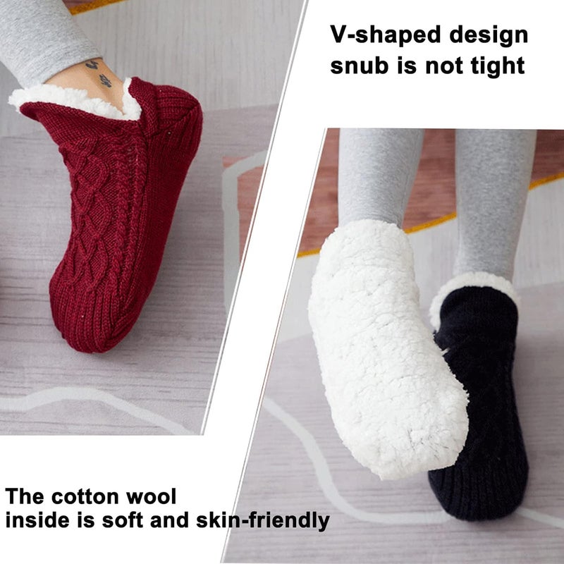 comfrt Mass-Flex New Woven and Velvet Indoor Socks Slippers, Indoor Floor Non-Slip Thermal Socks (M, Blue-1Pair) - Image 4