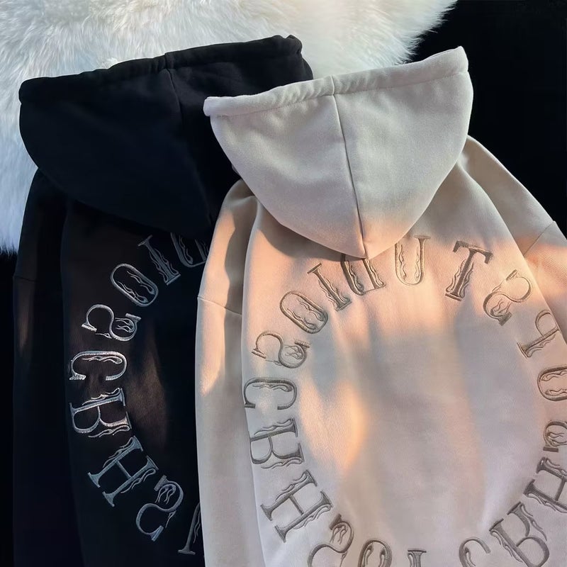 2022 Winter Thick Fleece Hoodie Womens Oversize Casual Top Black - Image 5