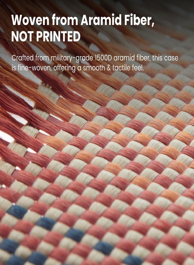 بيتاكا جراب pitaka لهاتف سامسونج جالاكسي S25 ألترا مقاس 6.9 بوصة، متوافق مع MagSafe، جراب نحيف وخفيف الوزن لهاتف سامسونج جالاكسي S25 ألترا، مصنوع من ألياف الأراميد 1500D [نسيج ملموس - غروب الشمس] - Image 3