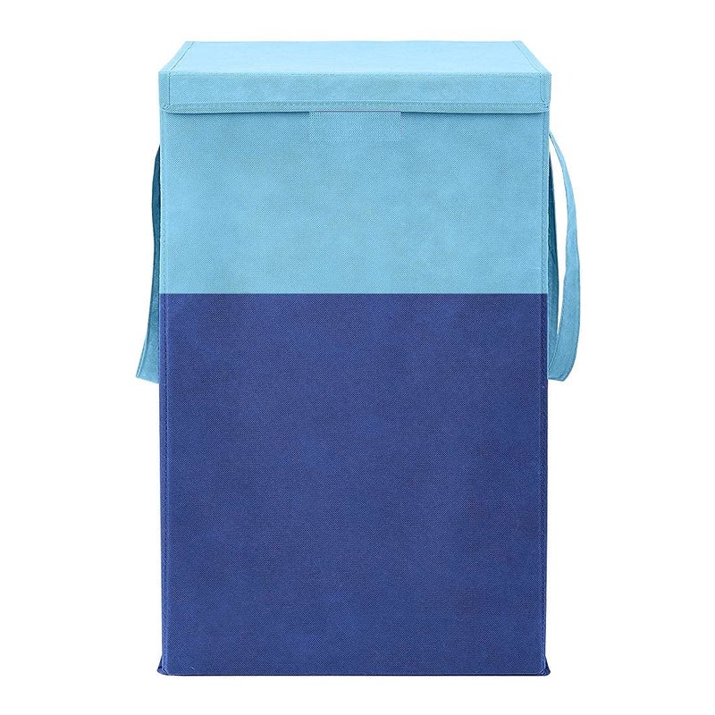 Home Store India Home Store India Folding Laundry Basket for Clothes with Lid Handle Toys Organiser 75 Litre Blue - Image 5