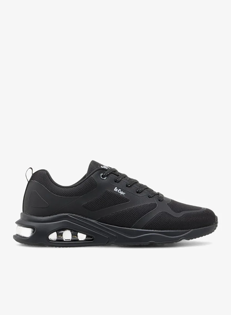 Lee Cooper BLACK Men's Panelled Sneakers with Lace-Up Closure for Men | Best Price UAE