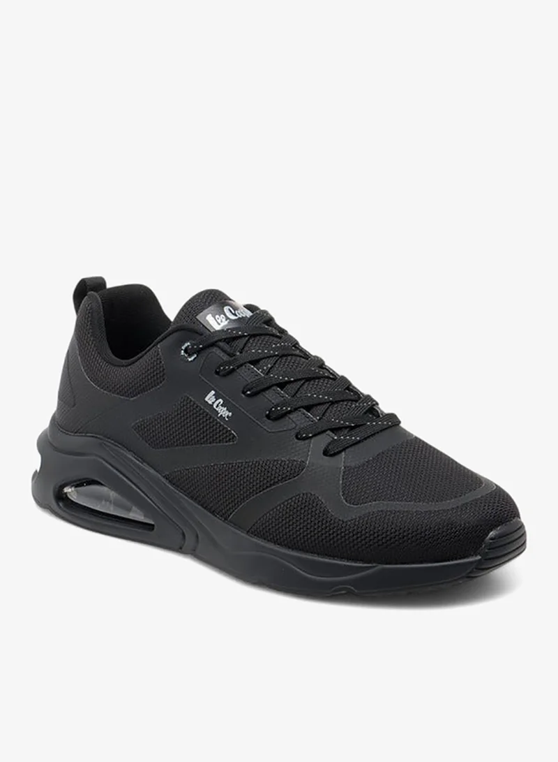 Lee Cooper BLACK Men's Panelled Sneakers with Lace-Up Closure for Men | Best Price UAE
