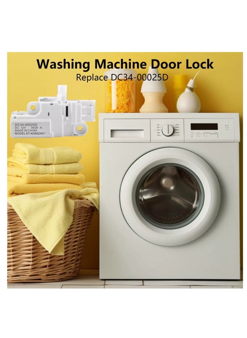 DC34-00025D DC12V Washing Machine Door Lock Switch Assembly for Samsung Washer WW90K74150OX/SC/OW WF45K6200AW/A2 WF45K6500AW/A2 WF50K7500AV/A2 WW85K5410WW/SA Door Lock Replacement Parts PS11758871  - Image 4