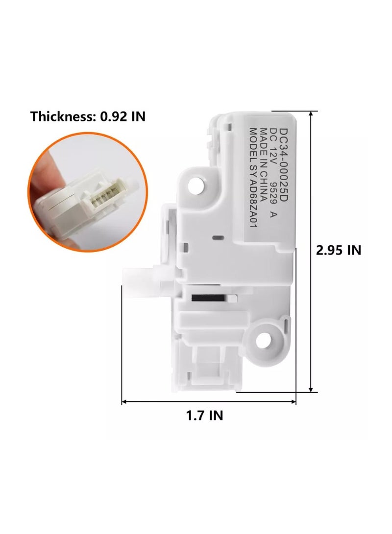 DC34-00025D DC12V Washing Machine Door Lock Switch Assembly for Samsung Washer WW90K74150OX/SC/OW WF45K6200AW/A2 WF45K6500AW/A2 WF50K7500AV/A2 WW85K5410WW/SA Door Lock Replacement Parts PS11758871  - Image 3
